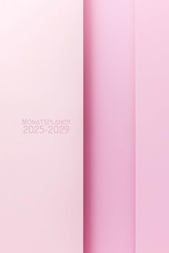5 Jahres Kalender 2025-2029: Monatsplaner, ein Monat auf zwei Seiten, von Januar 2025 bis Dezember 2029.