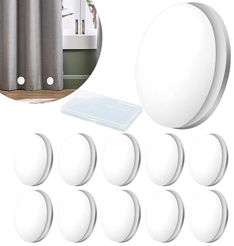 Poids Rideau Douche,10 PCS Poids Rideau Magnétiques avec Boîte de Rangement,Aimants Rideaus de Douche Robustes de 4 cm de Diamètre, Pinces de Draperie Imperméables pour Rideauxs,Nappes