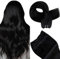 Hetto Black Hair Extensions Real Human Hair Weft 100g 20 Inch Remy Straight Natural Black Sew in Hair Extensions Invisible Double Weft Weave #1