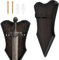 Gosknor Sword Wall Mount Set, Thick Wood Adjustable Sword Stand Holder Wall Mount Hanger Rack with Nails and Buckles Dagger Bow Axe Vertical Display Storage Supplies Accessories(Brown, Small)