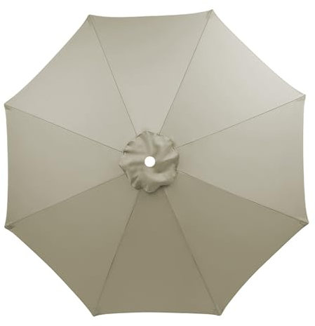 HonunGron Auvent De Remplacement pour Parasol 3.5m/3.0m/2.8m/2.7m/2.5m/2.3m/2m 6/8 Baleines, Toile De Parasol Déporté Remplacement Pour Cour, Jardin, Plage, Protection UV (Taupe,8ribs-300cm)
