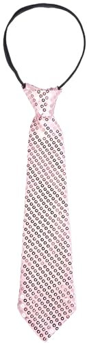 Rosa Party Krawatte mit Pailletten, Glitzernde Krawatte mit Gummizug, Vorgebunden für Damen & Herren – Perfekt für Karneval, Halloween, Mottoparty & Fasching