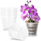 Jordbrux Clear Orchid Pot, 16cm 6pcs Plastic Plant Pots with Drainage Holes, Plastic Plant Pot Nursery Pots for Orchids, Succulents, Houseplants