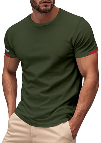 T-Shirts für Herren T Shirt Tops Oversized Tshirt Gym Sportshirt Kurzarm Einfarbig Tee Shirt Männer Atmungsaktiv Herren-Shirt Sommer Kurzarmshirt Stretch Tshirt V Ausschnitt Herren