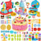 JONRRYIN Knete Set für Kinder, 102 Stück Knete Zubehör Knetwerkzeug mit 36 Modelliermasse, Kreatives Playdoh Knete Kinder Eismaschine Nudelmaschine Spielset Geschenk Mädchen & Junge