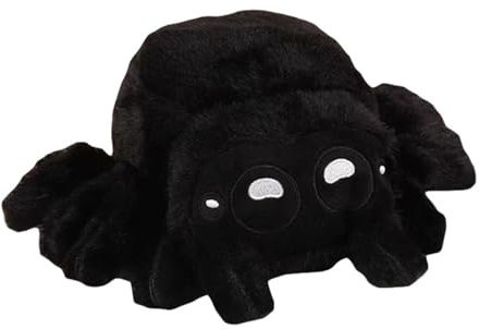 Spinne Stofftier Kuscheltier Cartoon Spinne Plüschtier Niedliches Spinne Wurfkissen Kuscheltiere Geschenk für Erwachsene Und Kinder Halloween (Schwarz)