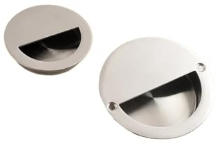 MLKCYCMTS Poignée encastrée (lot de 6) - Poignées rondes invisibles for portes coulissantes de cuisine, chambre, salle de bain, placards et armoires(Semicircle silver,50cm)