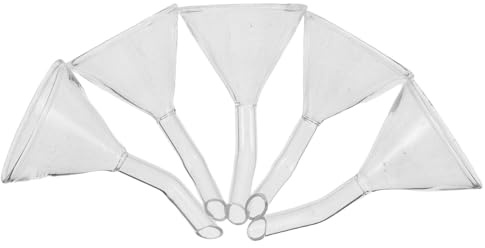 UTHCLO 5 Stück Glas Ölumfülltrichter Transparenter Kerosinlampen Trichter aus Klarglas Präzises Nachfüllen von Flaschen Passend für Öllampen Haushalt und Labor
