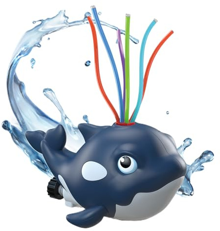 Sprinkler for Kids – Whale Cartoon Rotating Sprinkler, Outdoor Water Spray | Kids Summer Toys Backyard Yard Garden Patio Park Spring Play Activities Games Birthday Party Adventure