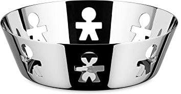 Alessi Girotondo | AKK03 Design Basket with Perforated Edge, Steel, Polished,18 cm