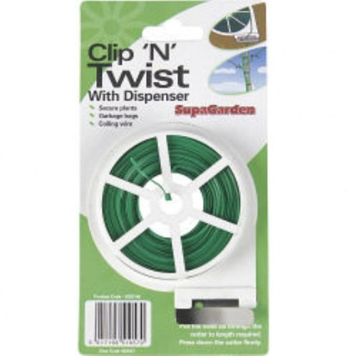 SupaGarden - Clip N Twist Plant Tie Coiling Wire With Dispenser - 30M