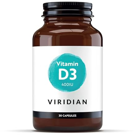 Viridian - Vitamin D3 400IU 30 Caps | Support Bones, Teeth & Immunity | Clinically Studied Source | Nutritionist Formulated | Exclusively Active Ingredients