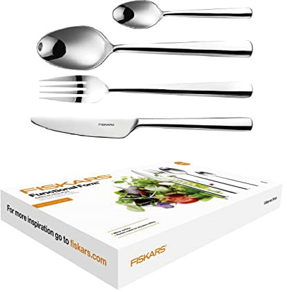 Fiskars Besteck-Set, 24-teilig, Qualitätsstahl, Silber/Poliert, Functional Form, 1002949