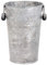 Esschert Design Blumentopf, Übertopf Vase in grau aus Zink, Größe S, ca. 16 cm x 14 cm x 21 cm