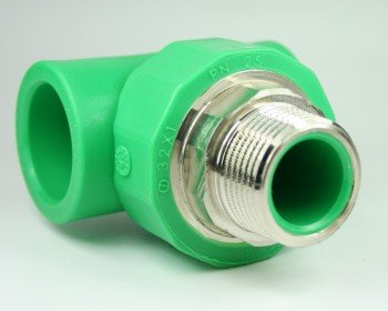 Aqua-Plus - PPR Rohr T-Stück AG d = 25 mm x DN 20 (3/4), grün