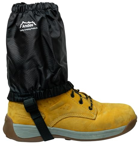 Andes Black Waterproof Ankle Gaiters, For Walking, Trekking, Hiking Boots - Fits Sizes UK 5-11.5