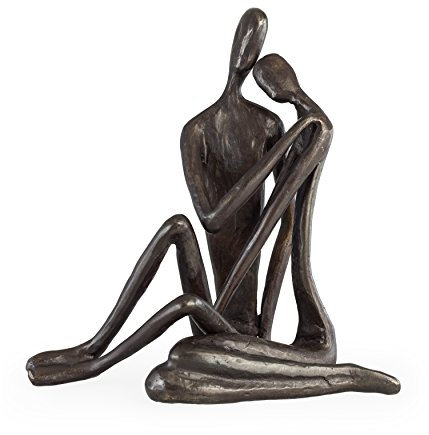 Danya B Pareja Grande Abrazando Escultura de Hierro Fundido