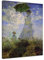 Bilderdepot24 Bild auf Leinwand | Claude Monet Frau mit Sonnenschirm in 50x60 cm als Wandbild | Wand-deko Dekoration Wohnung alte Meister | 180227-50x60