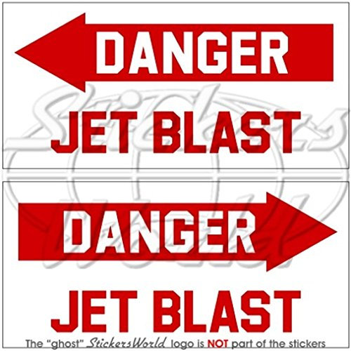 Vinyl-Aufkleber, Aufschrift „Danger Jet Blast“, USAF-Flugzeuge/-Helikopter, 75 mm, 2 Stück