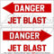 Vinyl-Aufkleber, Aufschrift „Danger Jet Blast“, USAF-Flugzeuge/-Helikopter, 75 mm, 2 Stück