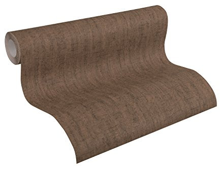 A.S. Création Vliestapete Saffiano Tapete Unitapete Vintage Optik 10,05 m x 0,53 m braun Made in Germany 339849 33984-9