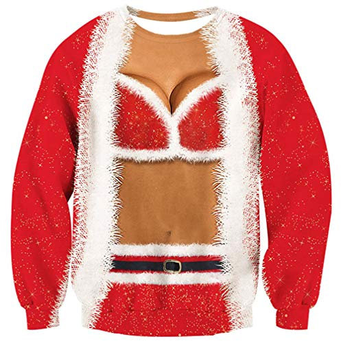 Goodstoworld Hässlicher Weihnachtspullover 3D Junge Crazy Pullover Weihnachten Sweatshirt Ugly Christmas Sweater Teenager XL