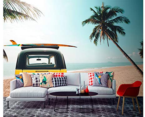 Fotomural Vinilo Para Pared Playa Tropical Multicolor | Fotomural para paredes | Mural | Vinilo Decorativo | Varias Medidas 100 x 70 cm | Decoración comedores, salones, habitaciones...