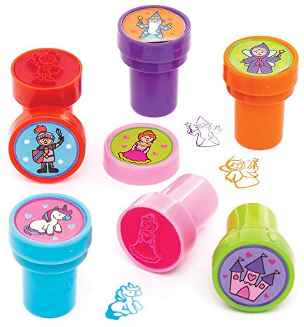 Baker Ross Selbstfärbende Stempel „Märchen“ (10 Stück) – für Kinder zum Malen und Basteln, Sortiert