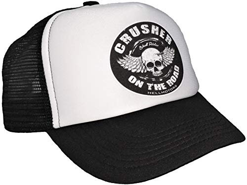 HELLMOTORS Crusher on The Road Trucker Cap Oldschool Biker V8 Hotrod