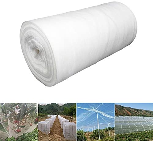 Souarts Insektenschutznetz Gemüsenetz Pflanzennetz Netze für Pflanzen Gemüse Früchte vor Insekten Vögel Käfer Mücke Fliege Fliegengitter Meterware Moskitonetz Stoff Weiss 60 Mesh
