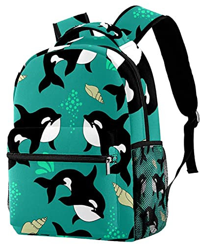 Freizeit Campus Reiserucksäcke, Wal Tier Taschen mit Flaschenhalter für Mädchen Jungen