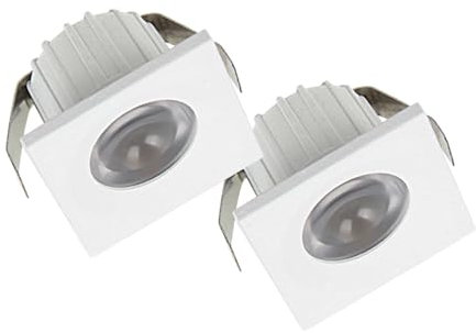 Sigmaled lighting, MINI SPOT LED 3W, Dimmerabile, 300lumen, Luce fredda 6000K, Faretto QUADRO incasso, 220V / 240V AC Driver NON NECESSARIO, 35x35x25mm, 2 Spots (1 scatola da 2 pezzi)