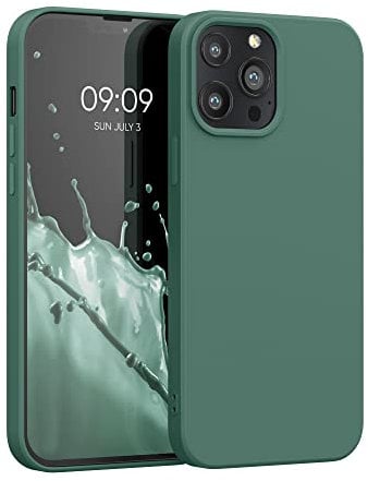 kwmobile Case Compatible with Apple iPhone 13 Pro Max Case - Slim Protective TPU Silicone Phone Cover - Forest Green