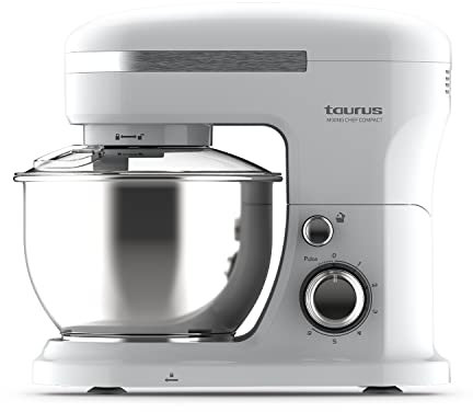 Taurus Mixing Chef Compact Batidora amasadora, 1000 W, Acero Inoxidable, Azul
