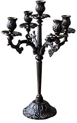 ZWMG Display Candelabra Cast Iron Candle Holder Table Decoration European Candlelight Dinner Props Romantic Candle Holder Retro Garden Decoration Decoration Candle Holders (Size : B)