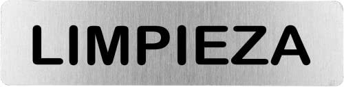 Becral® - Señal de acero inoxidable LIMPIEZA | Placa puerta | Señal informativa | Cartel Puerta 200X50mm (ref.RD707123)