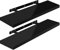 WOLTU Wandregal Volato Set von 2 Regalen Wandboard freischwebend Schweberegal CD DVD Regal Bücherregal Holz Board 90x22,9x3,8cm Hochglänzend Schwarz RG9481sz-2