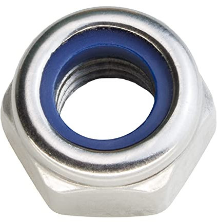 Techtanium Sechskantmuttern [selbstsichernd] M10 aus Edelstahl A2 (50 Stück) | Versch. Größen & Verpackungseinheiten verfügbar | Sicherungsmuttern | Muttern | DIN 985