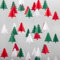 Weihnachtsdekorationen in Rot, Weiß, Grün, 2 Stück, 3D-Weihnachtsbaum-Papier-Luftschlangen, Party-Banner, Girlande, hängende Dekoration