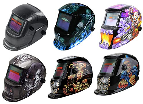 WELDING HELMET AUTO DARKENING SOLAR POWERED Welder Helmet Mask with Lens - CE Approved Professional Weld Tig Mig Arc Hi-Tech Grinding Function Protective Gear for Eye Face Protection (Electric)
