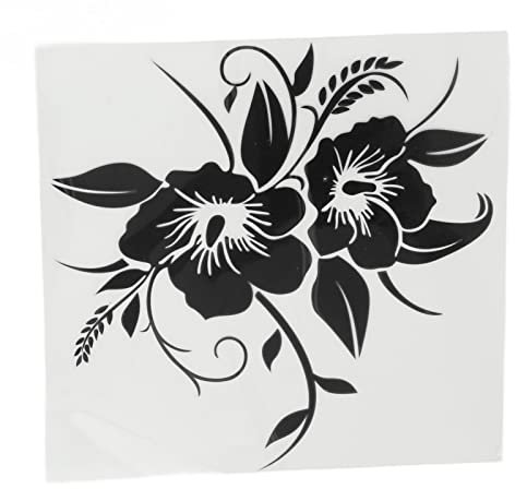 Adhesivo de Vinilo para Coche, Adhesivo Universal para Coche con Flores, Pegatinas de Vinilo para Decoración Exterior Automotriz para Motocicleta, Camión, SUV (Negro)
