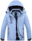 Wantdo Damen Berg Ski Jacke Wärmer Winter Fleece Mäntel Wasserdichter Atmungsaktive RegenMäntel Outdoor Kapuzen Windbreaker Jacken Hellviolett L