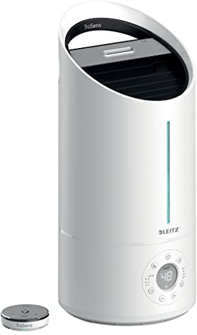 Leitz TruSens Ultraschall-Luftbefeuchter, N-200 Medium für 45 m², mit Luftfeuchtigkeitsanzeige und -kontrolle, für Büros, Schlafzimmer & Kinderzimmer, 5L Tank, Weiß, 2415167