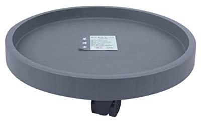 Mkuha Round Plastics Plant Pot Trolley Large Plant Pot Mover Dolly Garden Flower Pot Stand on Wheels Heavy Duty Plant Pot Caddy on Wheels Plant Pot Saucers with Wheels Outdoor and Indoor,Grey,60cm