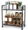 BOKIOVIN Coffee Station Organizer Cabinet, Coffee Bar Accessories Organizer for Kitchen Countertop Shelf 2 Tier(Black)