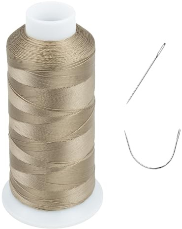 Fil à coudre robuste pour extérieur ou à coudre à la main ou à la machine, résistant aux UV, 100% polyester – Tex 69 (12 wt) – 1374 m – NP-acier