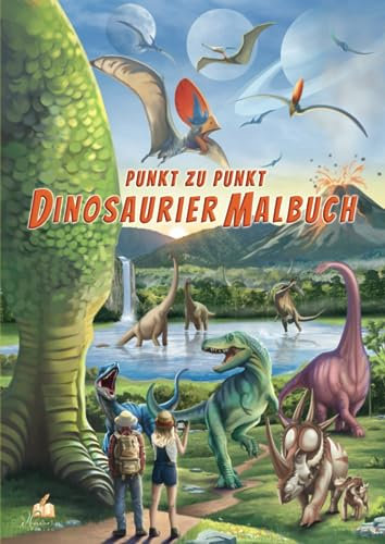 Punkt zu Punkt Dinosaurier Malbuch: Das Dino Kinderbuch mit authentischen Ausmalbildern, interessanten Fakten, 24 kniffligen Rätseln und 110 Quizfragen. Beschäftigungsbuch für Kinder ab 6 Jahren