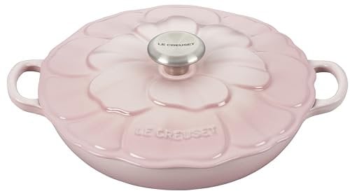 Le Creuset Signature Brassière à pétales en fonte émaillée, 2,25 l, rose coquillage