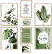 ARTFAVES® Poster Set - ELEGANTE BOTANIK - mehrteilige Wanddeko Wohnzimmer & Schlafzimmer, Badezimmer - 8 moderne Wandbilder Eukalyptus, Monstera, Pflanzen, grün, natur - mit Rahmen Eiche