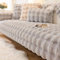 Gluhbirnen Kaninchen Plüsch Sofabezug, Sofa überwurfdecke, Sofa Überwurf, Sofaschoner rutschfest, Warmer Super Weicher Plush Sofabezug, Hellgrau, 70 * 70CM